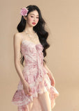 French Lace One-Shoulder Dress