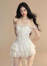 프렌치 레이스 케이크 드레스