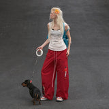 핫걸 레터 웨이스트 티셔츠