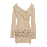 캣 페어 아일 스웨터 드레스 숏 밍크 코트 하이엔드