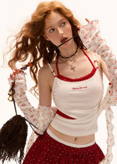 슬림핏 레이스 리본 캐미솔