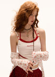 슬림핏 레이스 리본 캐미솔