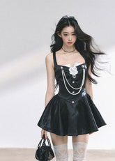 Rose-Inspired Jennie Style Strap Dress