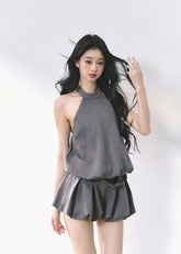 Waist cinching and slimming floral bud dress