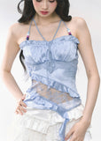 T-shirt Thin Waist top Halter neck