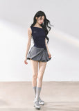 Off-Shoulder Slimming Short T-Shirt