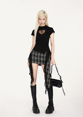 불규칙한 레이스 하프 스커트 - 밴드 스타일에서 영감을 받음