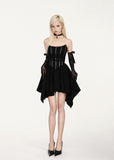 비너스 팰리스 스타일 리틀 블랙 이레귤러 드레스