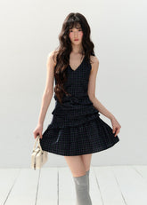 V-Neck Checkered Sundress