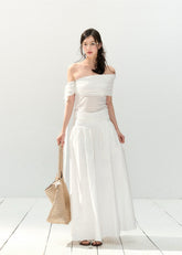 Off-Shoulder White Two-Piece Dress