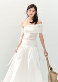 Off-Shoulder White Two-Piece Dress