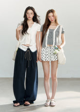 Bubble Sleeve Layered Look Tee