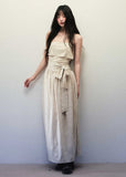 Light apricot tube top dress
