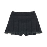 퍼핏 짧은 치마 바지와 함께한 대학 스타일 짧은 스웨터 탑