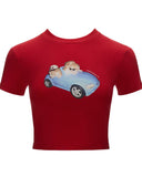 라운드넥 탑 반팔 티셔츠