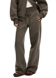 Hooded stand-up Loose straight sweatpants