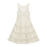 레이스 스커트 미디엄 앤 롱 페어리 스커트 화이트 드레스