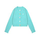 오리지널 스위트 케이블 자수 컬러풀 버튼 숏 스웨터 카디건 셋업