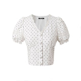 Polka Dot Lace Top & Umbrella Skirt Set