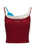 Polka Dot Fake Three-Piece Camisole Top