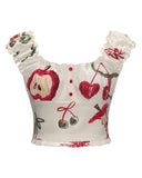 프린트 슬림핏 레이어드 캐미솔 탑