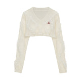 퍼핏 짧은 치마 바지와 함께한 대학 스타일 짧은 스웨터 탑