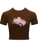 라운드넥 탑 반팔 티셔츠