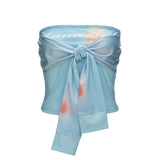 팬텀 플라워 스트레이트닝 스트랩리스 셋업