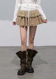 가을 라이오셀 퍼포레이티드 퍼피 케이크 스커트