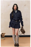 Waist-Slimming Denim Skirt Set – Fleece Lined