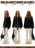Fake two-piece college style shirt sweater