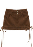 Double-Waist Denim Mini