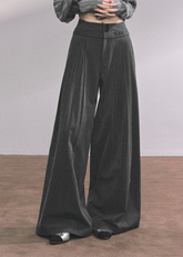 wide leg pants women, relaxed drape trousers, lazy style suit pants, autumn loose straight pants, american wide leg trousers, fw25 relaxed pants, palazzo lounge pants, minimalist flow trousers, loose fit straight pants