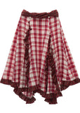 Ruffle Hem Plaid Maxi