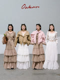 Preppy Cotton Strap Shirt & Layered Skirt Set