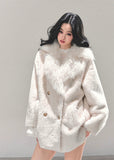ivory fur coat women, plush winter coat, one piece fur coat, warm fluffy coat, soft girl winter jacket, faux fur dress coat, fw25 plush outerwear, korean winter fashion coat, white fuzzy coat women, elegant winter coat