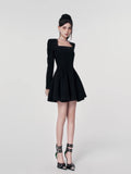 Black Puff Skirt Elegance Dress