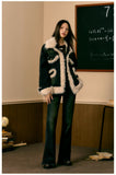 Plush Patchwork Denim Suit Set