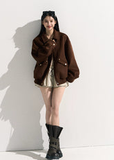 빈티지 울 크롭 코트