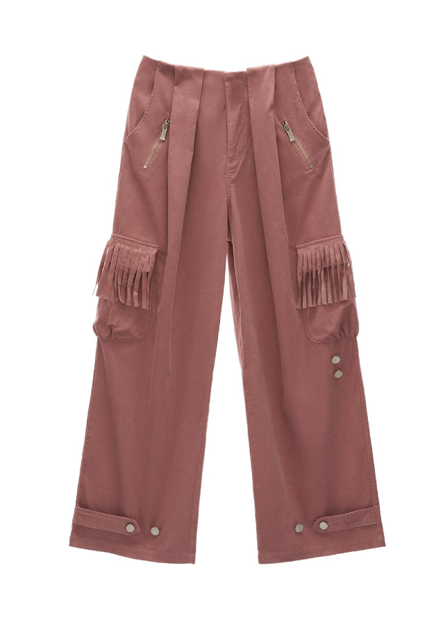 fringe pocket corduroy pants, retro corduroy trousers women, loose straight fall pants, american vintage slacks women, fw2025 streetwear pants, wide leg retro cord pants, korean retro fashion women, casual fringe pocket trousers, nowa tokyo vintage street style