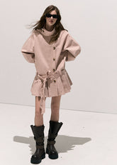 꽃이 피는 시간 플리츠 트렌치 실루엣