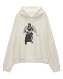 grumpy maid hoodie women, creative graphic sweatshirt, oversized white hoodie streetwear, fall winter 2025 hoodie women, lazy fashion casual jacket, korean street graphic hoodie, funny print sweatshirt women, artistic oversized hoodie outfit, nowa tokyo street casual fashion