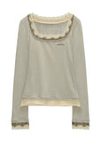 Square-Neck Lace Layer Top