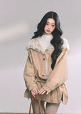 lace trench coat women, french lace hood coat, winter beige trench, loose slimming coat women, fw25 lace collar jacket, korean lace trench coat, winter lace outerwear, romantic hooded coat women, beige winter trench