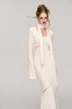 White Jacquard Hollow out Dress