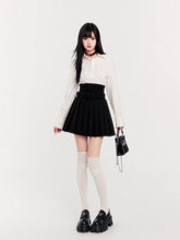 레트로 블랙 & 화이트 웨이스트 셔츠