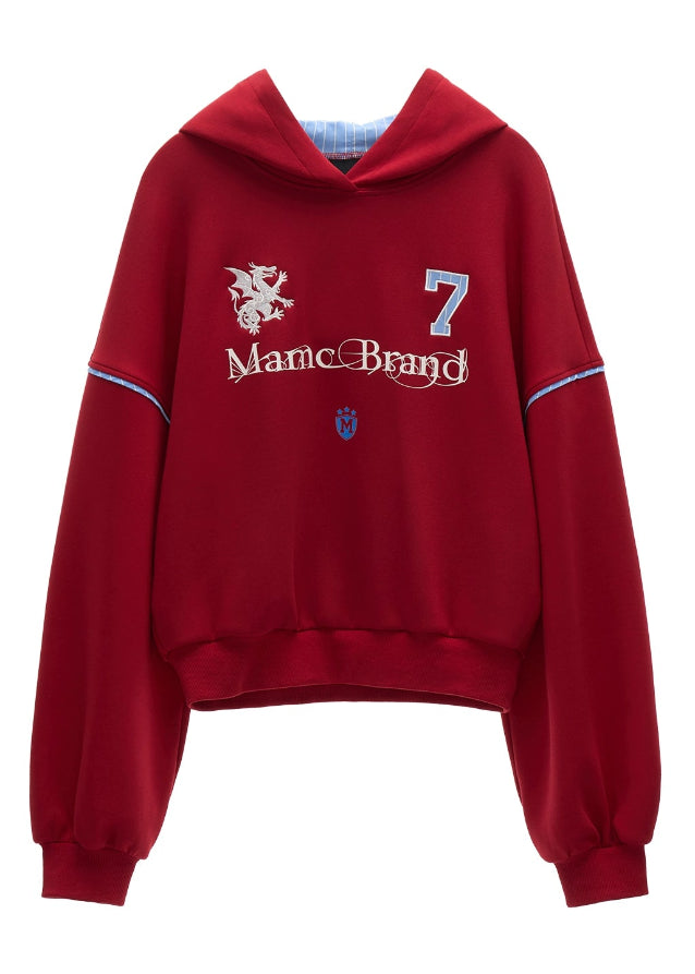 patchwork hooded shirt, women patchwork hoodie, american street style top, hybrid shirt hoodie women, fall winter 2025 fashion women, loose fit jersey sweatshirt, korean streetwear women 2025, casual oversized hoodie outfit, nowa tokyo street fashion