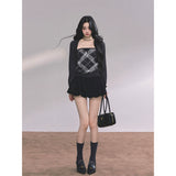 イートン ノワール チェック柄ニット ツーピースセット