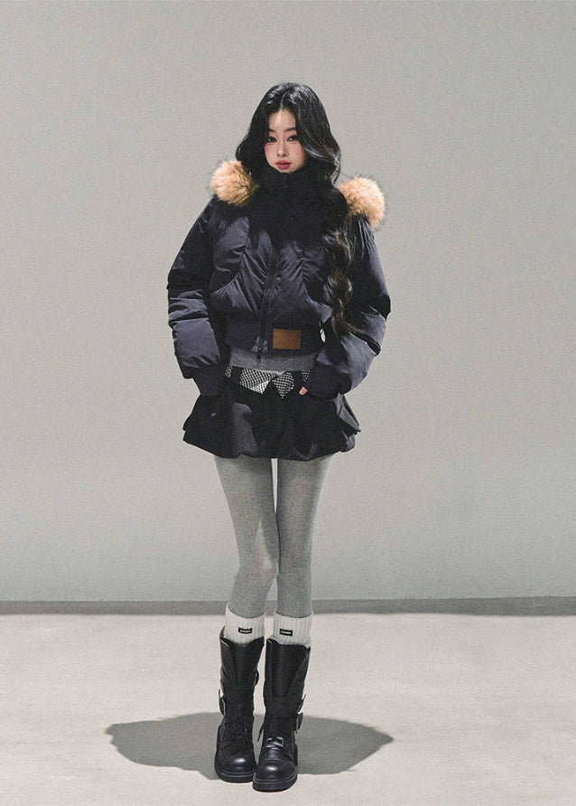 korean padded jacket women, thickened hooded puffer, winter cotton coat women, warm padded jacket, fur hood winter coat, white black winter puffer, fw25 korean outerwear, thick warm jacket women, hooded padded winter coat