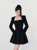 Black Puff Skirt Elegance Dress